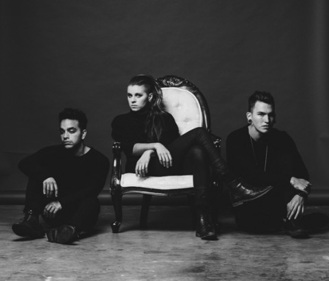 (From left) PVRIS' Brian MacDonald, Lynn Gunn and Alex Babinski. Photo: Max Fairclough