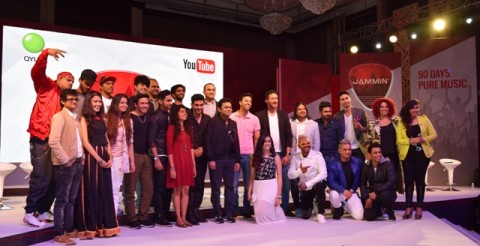 Satya Raghavan, Head of Entertainment, YouTube India, Clinton Cerejo, Salim, AR Rahman, Sulaiman, Mithoon, Samir Bangera, Cofounder MD, QYUKI and the YouTube creators. Photo: Chetna Vaidyanathan for Rolling Stone India