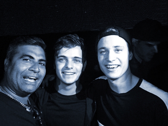 (From left) Singh with Dutch DJ Martin Garrix and Norwegian producer Kygo in 2015.