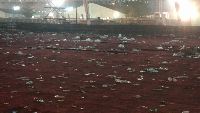 The mess left behind by the crowd of 80,000 almost defeated the purpose of the entire festival. Photo: Ornellius Saldanha