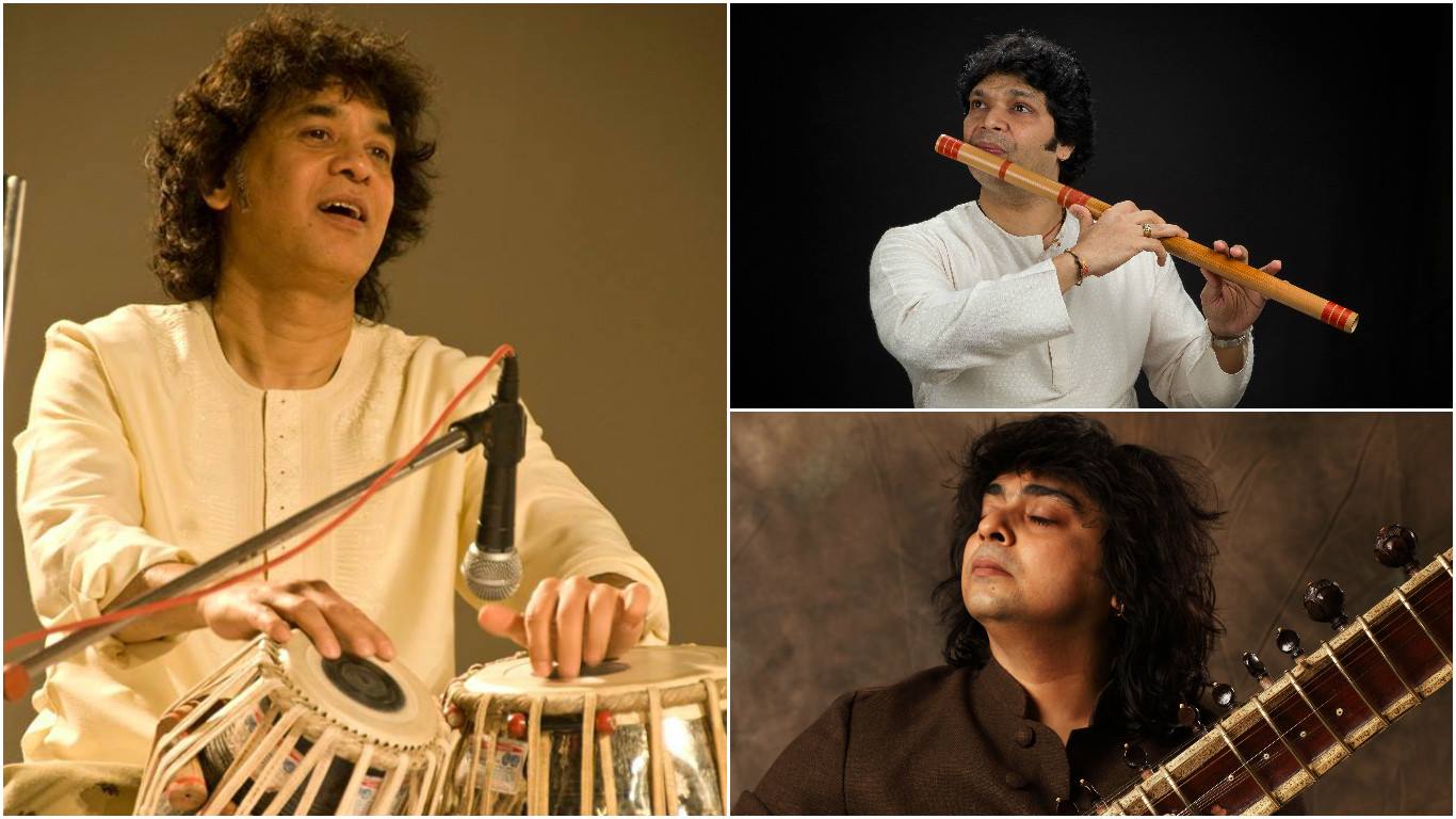 Zakir Hussain, Niladri Kumar and Rakesh Chaurasia paid tribute to celebrated composer Vanraj Bhatia at NCPA Mumbai.