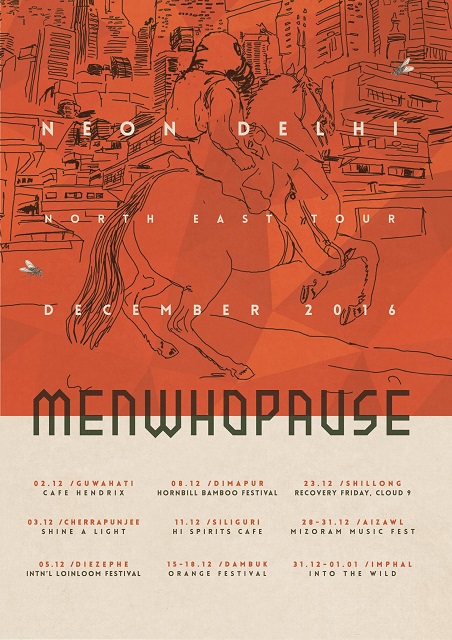 Poster for Menwhopause's North-East tour. 