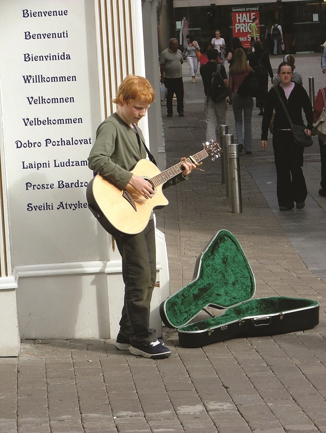 Ed Sheeran busking in Galway, Ireland, in 2005, age 14. Photo: John Sheeran