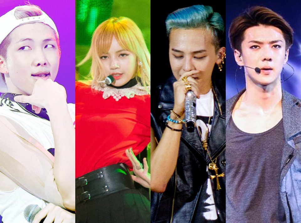 [L-R] BTS' Rap Monster, Black Pink's Lisa, Big Bang's G-Dragon and EXO's Sehun. Photos: Love You Too Much; F28STAR; Nicole Voon; Excentrique; all courtesy Wikimedia Commons