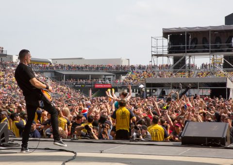 Alter Bridge axeman Mark Tremonti at Rock on the Range 2017. Photo: Jason Squires