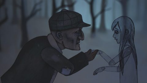 Still from the animated video for The Raven That Refused to Sing, directed by Jess Cope and Simon Cartwright