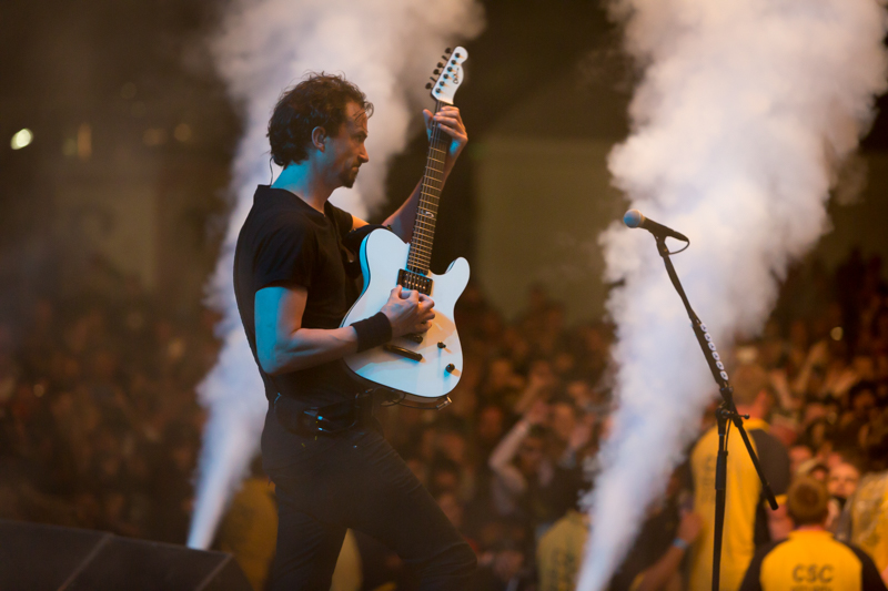 Gojira frontman Joe Duplantier at Rock on the Range 2017. Photo: Kenny Bahr