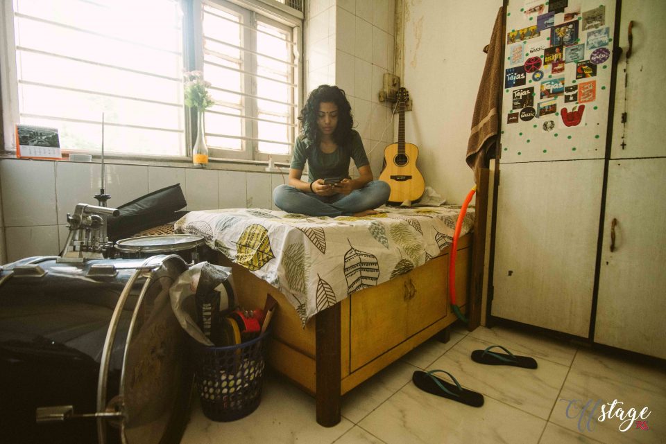 24-year-old Rebello writes and sings her own lyrics, plays guitar and is a drummer too. Photo: Swaraj Sriwastav