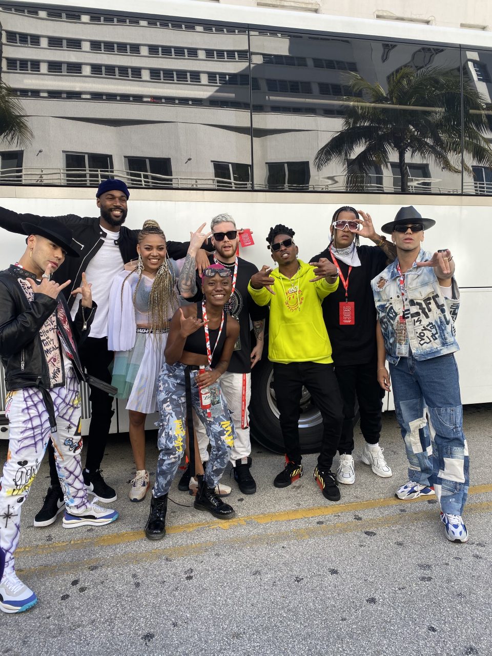 BUDX Miami guests pose while on their way to the Super Bowl LIV 2020