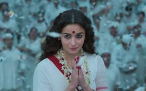 Gangubai Kathiawadi movie still with actor Alia Bhatt folded hands