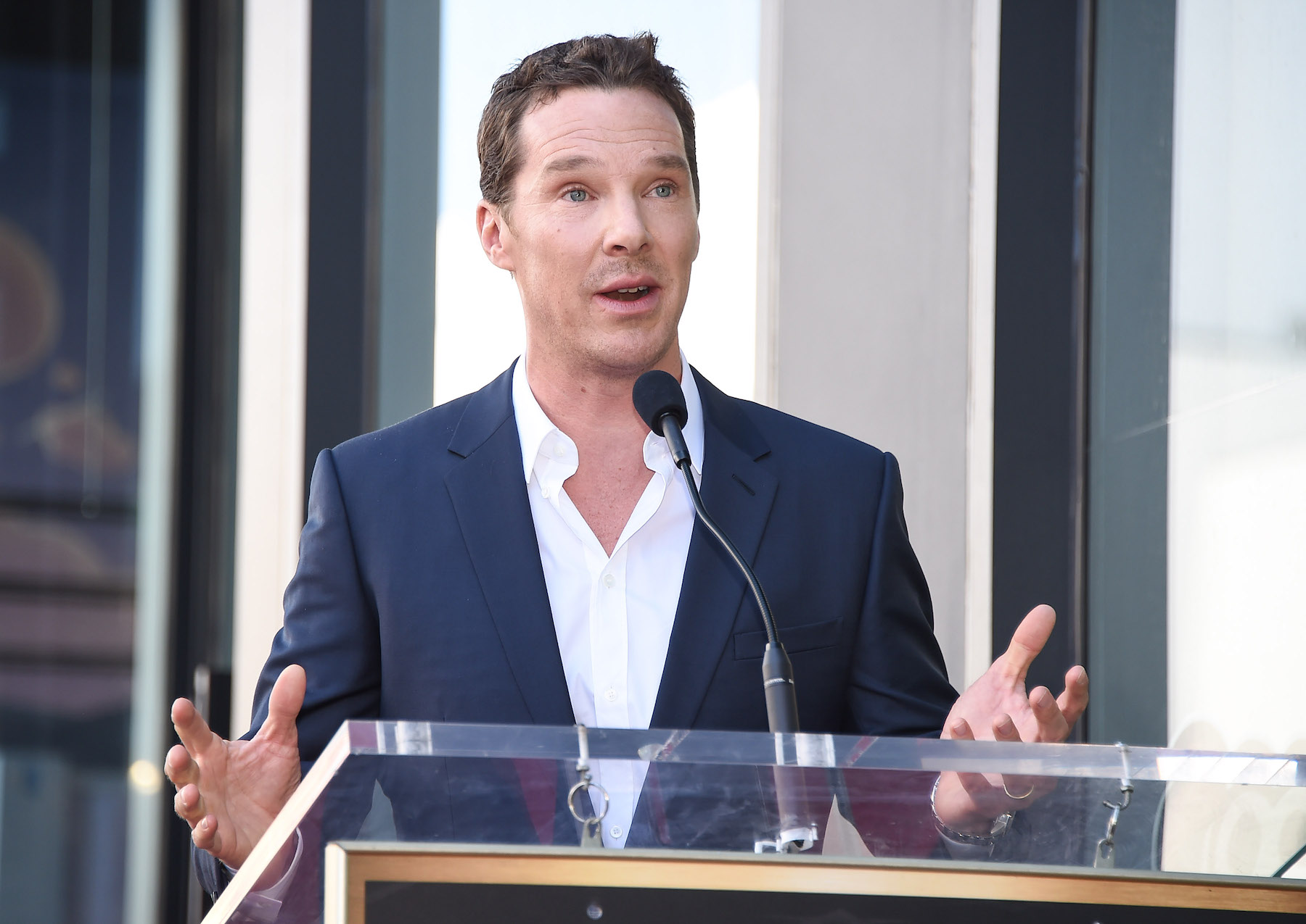 Benedict Cumberbatch speaking in public