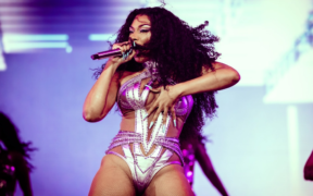 Megan Thee Stallion performing on stage at Coachella festival