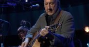 Pete Townshend of The Who plays guitar