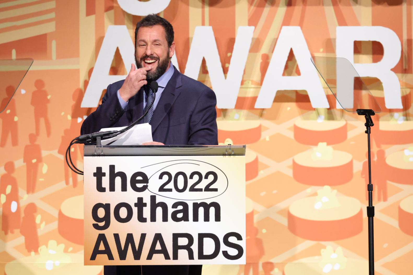 Give Adam Sandler an Oscar Because His Awards Show Speeches Have Been Hilarious for Years