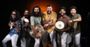 Marathi indie rock band Abhanga Repost's members pose for a photo