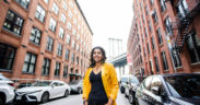 Violinist, vocalist and composer Rini aka Harini Raghavan posing in New York city