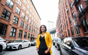 Violinist, vocalist and composer Rini aka Harini Raghavan posing in New York city