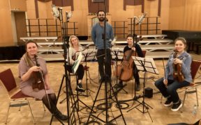 Visita aka Vivek Venugopal with Russian artists recording in a studio