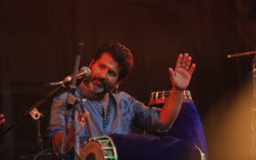 Konnakol artist and percussionist B.C. Manjunath during the Rhythms of India performance at Jaipur Music Stage in 2023