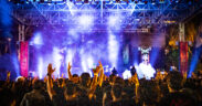 The crowd raises their horns for black metal band Mayhem at Bangalore Open Air 2023 music festival