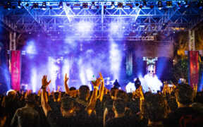 The crowd raises their horns for black metal band Mayhem at Bangalore Open Air 2023 music festival