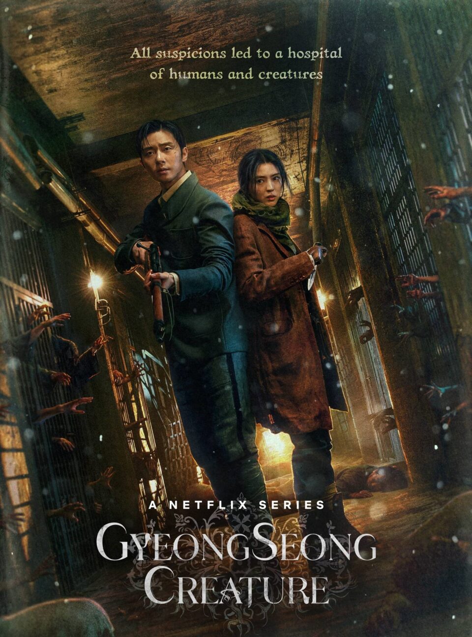 Park Seo-joon and Han So-hee in the poster for 'Gyeongseong Creature'