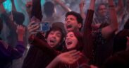 Kho Gaye Hum Kahan lead trio Adarsh Gourav, Siddhant Chaturvedi and Ananya Panday pose for a photo in a party