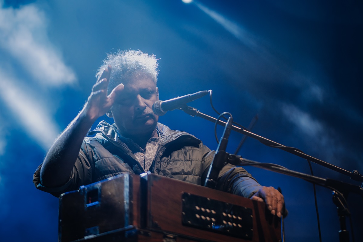 Actor, singer, lyricist and writer Piyush Mishra sings and plays the harmonium as part of his band Ballimaaraan.