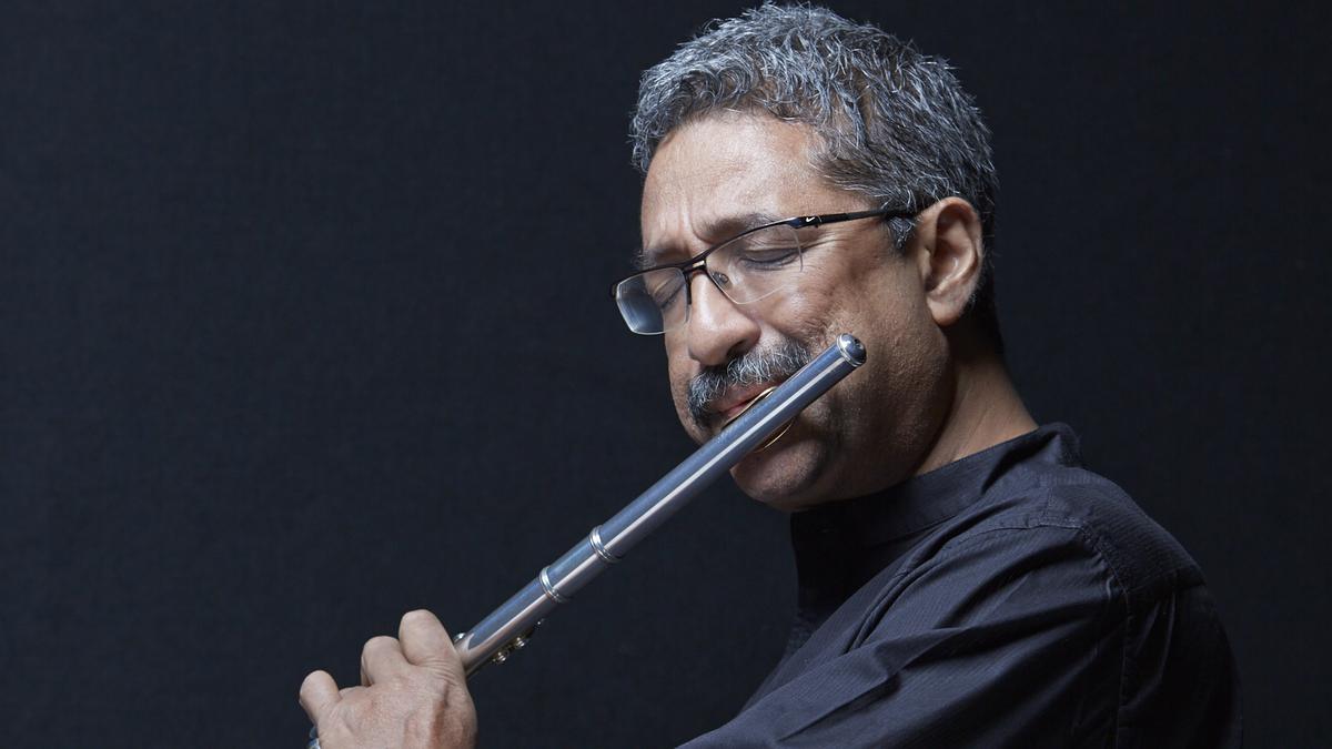 Rajeev Raja plays flute