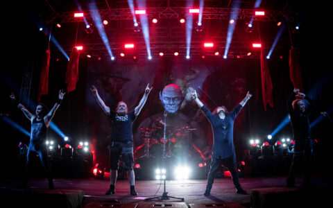 German thrash metal band Kreator on stage on day one of Bangalore Open Air 2024.
