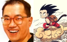 Akira Toriyama, the creator of 'Dragon Ball' with the manga's lead character 'Goku.'