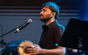 Anantha R. Krishnan playing the mridangam