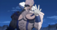 JoJo's Bizarre Adventure manga character Esidisi assimilates his arm