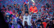 T celebrates after winning Red Bull Dance Your Style Final in Mumbai, India on April 5th, 2024.