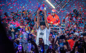 T celebrates after winning Red Bull Dance Your Style Final in Mumbai, India on April 5th, 2024.
