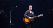 Justin Timberlake performs on stage during his The Forget Tomorrow World Tour at Rogers Arena