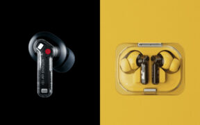 Nothing Ear (2) in black (left) and Nothing Ear (a) in yellow (right) wireless earbuds