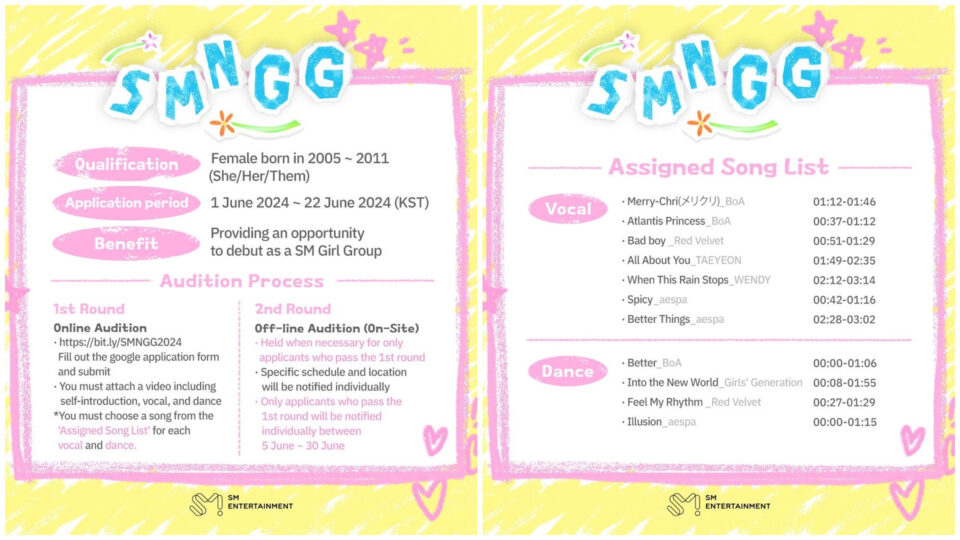 SM Entertainment's Global Girl Group Audition Details