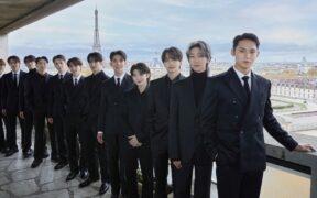 Seventeen during their appearance at the 13th UNESCO Youth Forum in Paris in November 2023