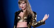 Taylor Swift performs on stage during "Taylor Swift | The Eras Tour" at Santiago Bernabéu Stadium