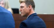 Nick Carter, a member of the Backstreet Boys, appears in court during a hearing at the Regional Justice Center in Las Vegas.