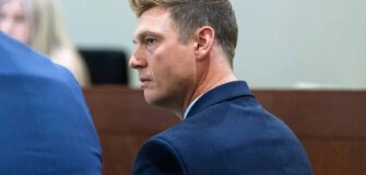 Nick Carter, a member of the Backstreet Boys, appears in court during a hearing at the Regional Justice Center in Las Vegas.