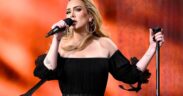 Adele performs on stage as American Express present BST Hyde Park in Hyde Park in London, England