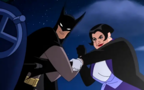 Lady Penguin fights Batman in 'Batman: Caped Crusader.'