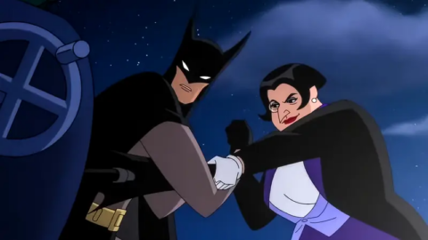Lady Penguin fights Batman in 'Batman: Caped Crusader.'