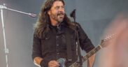 Dave Grohl performing with Foo Fighters at the 2024 Roskilde Festival