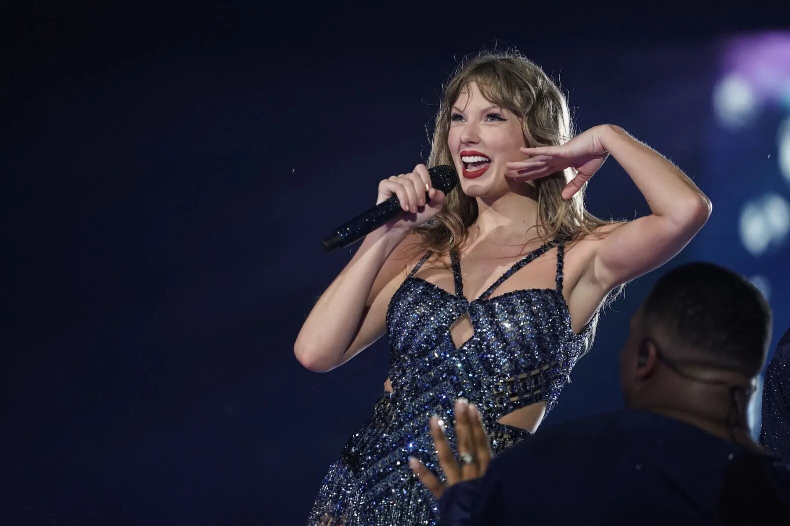 Taylor Swift performs onstage at Olympiastadion in Munich, Germany