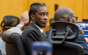 Young Thug, real name Jeffery Williams, at the Fulton County courthouse in Atlanta