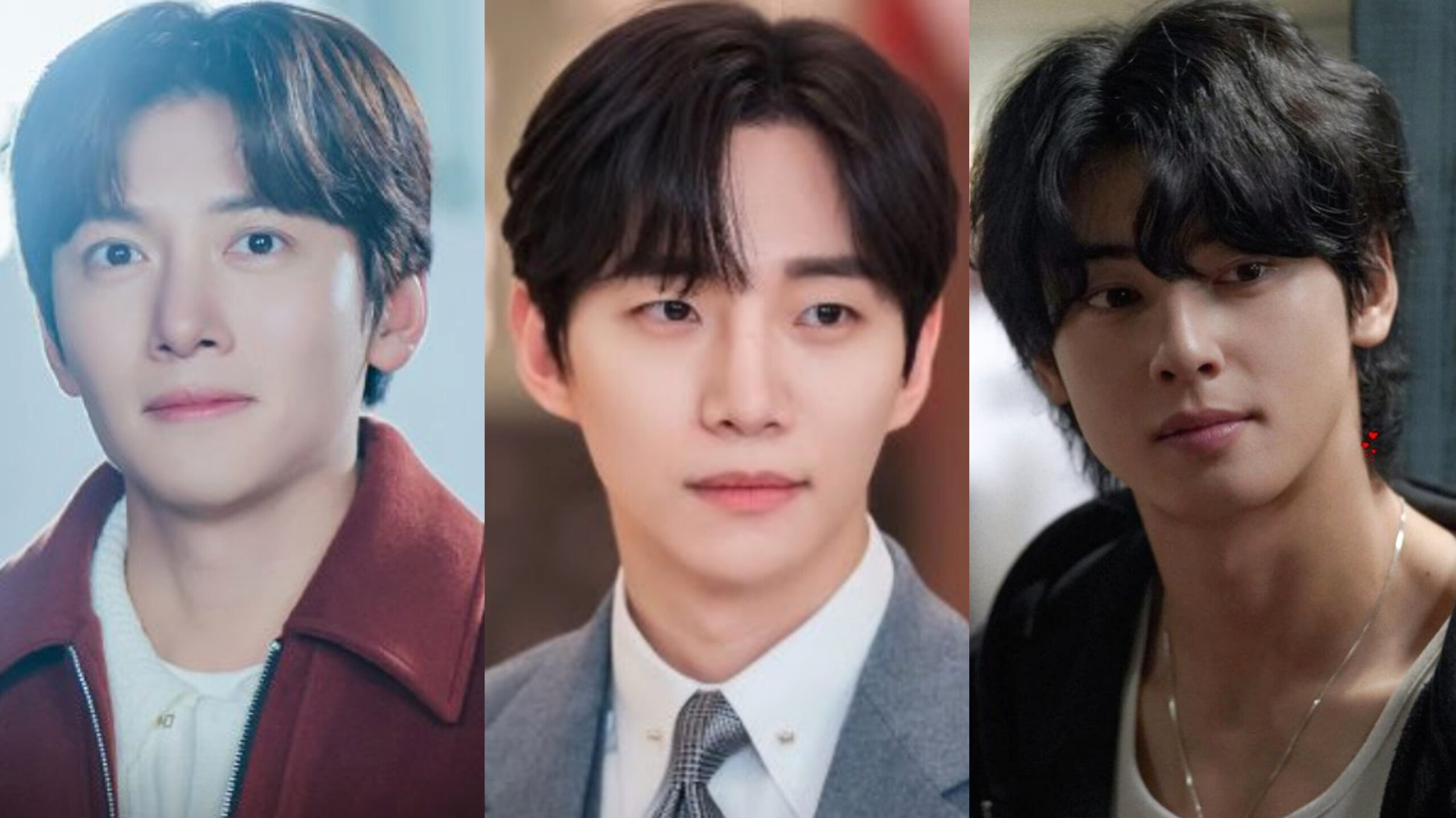 Ji Chang-wook, Lee Jun-ho, and Cha Eun-woo photo collage.