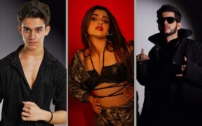 Ayaan Zubair, Aria Mody and Madhur Dhir in black outfits